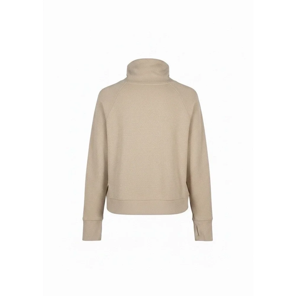 Pact Small Waffle Knit Sweatshirt Pullover Snap Oatmeal 100% Organic Cotton - Picture 3 of 13